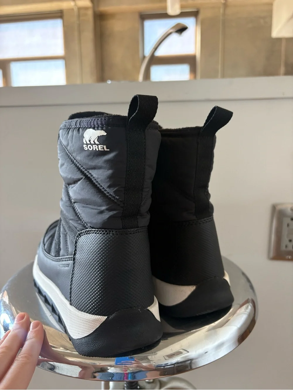 Sorel Black and White Winter Boot